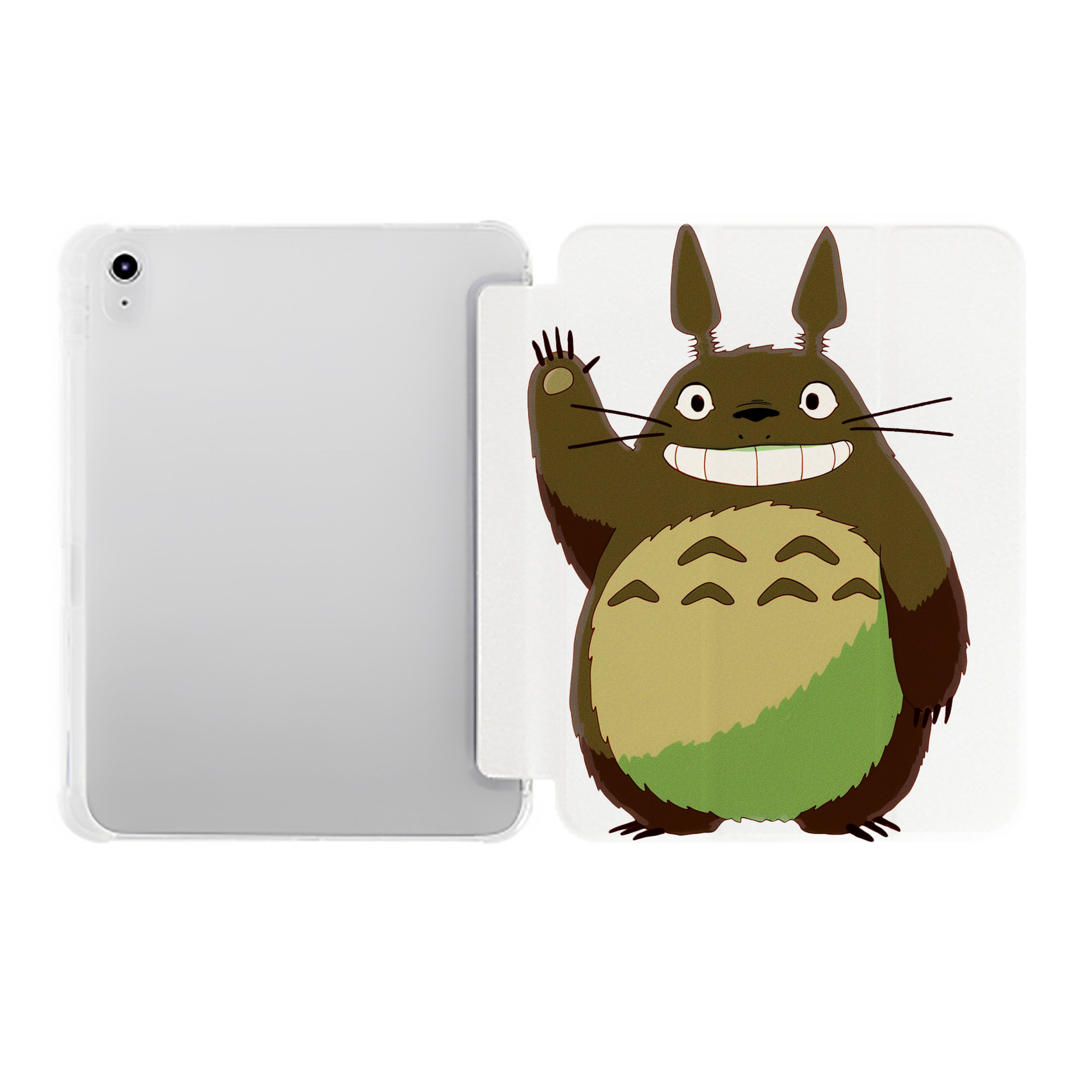 （画像用） となりのトトロ 草壁メイ 草壁サツキ My Neighbor Totoro Satsuki Kusakabe Mei Kusakabe IPad ケース ペン収納付き 三つ折りスタンド PUレザー×シリコン 対応機種9.5/10.5/10.9インチ
